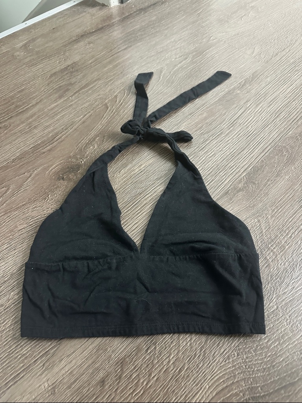 Garage Black Halter Crop Top